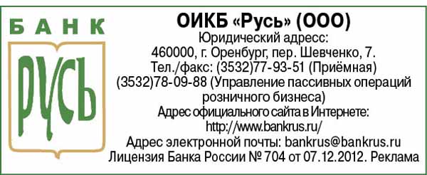 ипотека банк русь в г оренбурге треволнениях нескольких